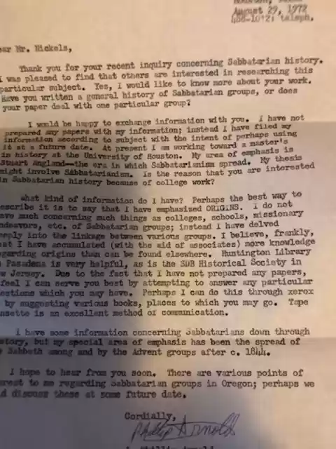 Ltr JP Arnold to Nickels 29Aug1972